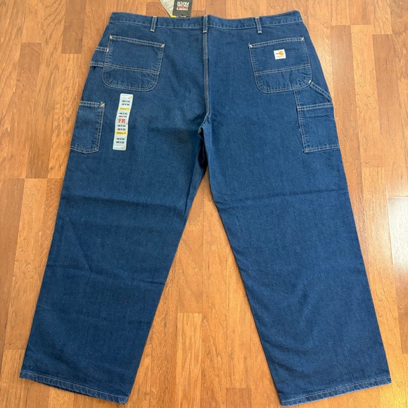 Carhartt FRB13 DNM Flame Resistant Denim Dungaree Jeans Mens 48x30 Blue FR New - Picture 3 of 7